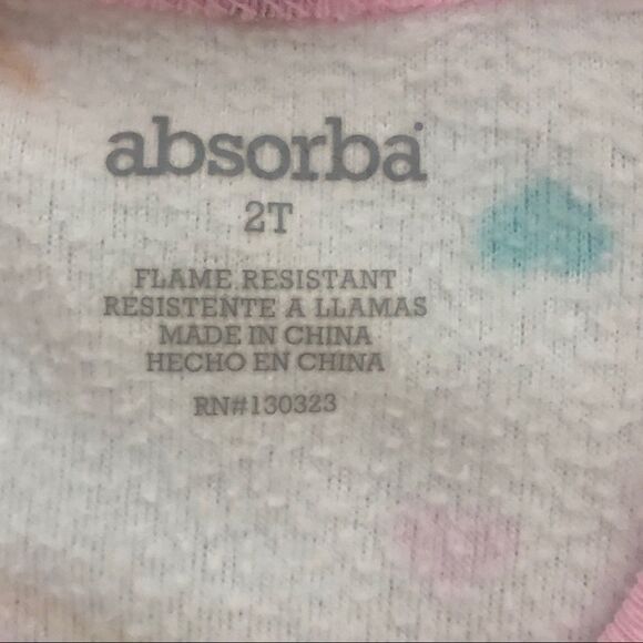 Absorba Fleece Footsie Pajamas, Sleeper, Size 2T - Picture 4 of 4
